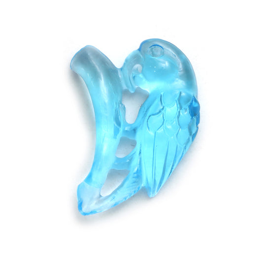 Swiss Blue Topaz Parrot Carving Loose Gemstone, 16x24 mm, Blue Topaz Jewelry Making Gemstone, 1 Piece