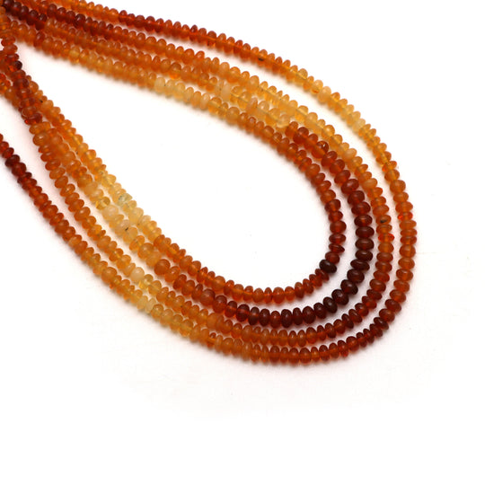 American Fire Opal Smooth Rondelle Beads, 3 mm to 4 mm, Fire Opal Jewelry Making Beads, 18 Inches Full Strand, Price Per Strand
