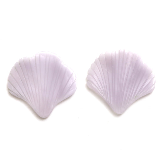 Natural Yttrium Fluorite Leaf Carving Loose Gemstone, 31x31 mm, Yttrium Fluorite Jewelry Making Gemstone, Pair ( 2 Pieces )