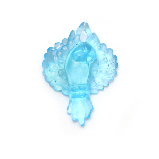 Swiss Blue Topaz Parrot Carving Loose Gemstone, 18x25 mm, Blue Topaz Jewelry Making Gemstone, 1 Piece
