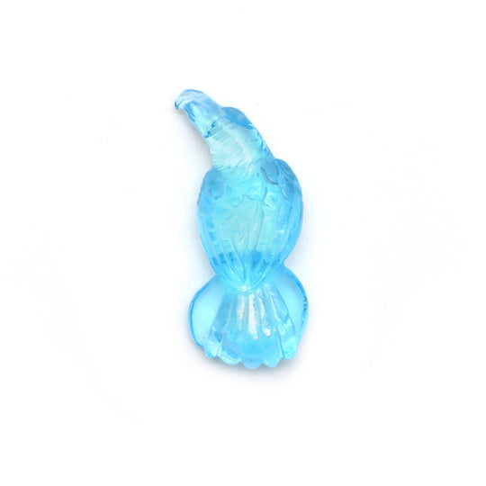 Swiss Blue Topaz Eagle Carving Loose Gemstone, 11x26 mm, Blue Topaz Jewelry Making Gemstone, 1 Piece