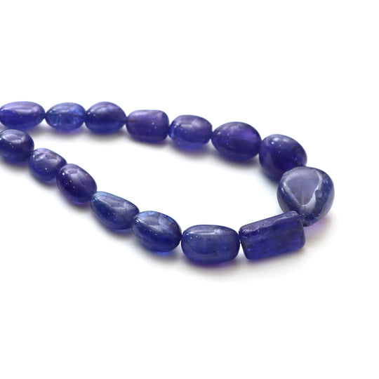 Tanzanite Smooth Tumble Beads, 6.5x10.5 mm To 20x27 mm, Tanzanite Jewelry Making Beads, 20 Inches Full Strand, Price Per Strand