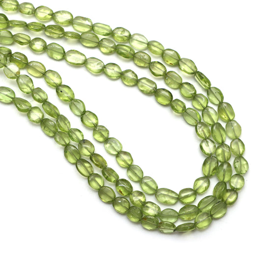 Peridot Smooth Oval Beads, 5x6 mm to 5x7 mm, Peridot Jewelry Making Beads, 18 Inches Full Strand, Price Per Strand