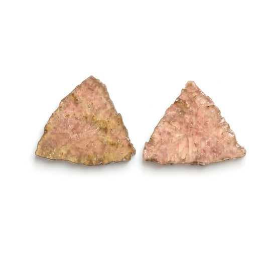Natural Tourmaline Smooth Organic Slice Loose Gemstone, 46x46mm, Slice Gemstone, Pair ( 2 Pieces )