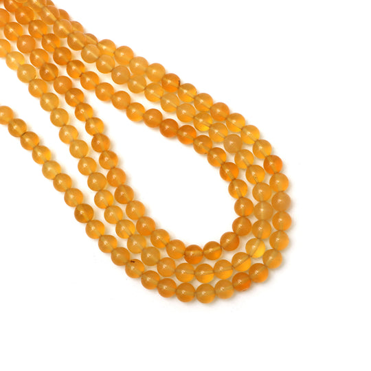 American Fire Opal Smooth Round Balls Beads, 6 mm, Fire Opal Jewelry Making Beads, 17.5 Inches Full Strand, Price Per Strand