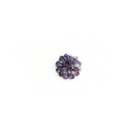 Natural Purple Opal Flower Carving Loose Gemstone, 27x27 mm, Purple Opal Jewelry Handmade Gift For Women, 1 Piece