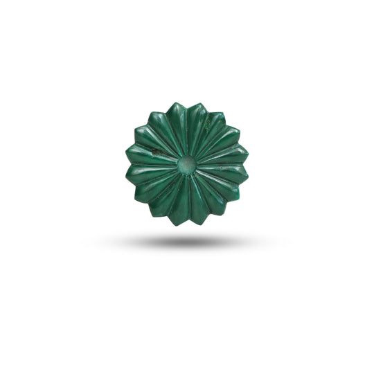 Natural Malachite Flower Carving Loose Gemstone, 31.5x31.5 mm, Malachite Jewelry Handmade Gift for Women, 1 Piece