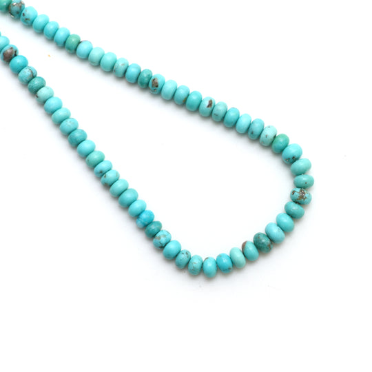 Natural Turquoise Smooth Rondelle Beads, 4.5 mm to 7.5 mm, Turquoise Jewelry Handmade , 22 Inches Strand, Price Per Strand