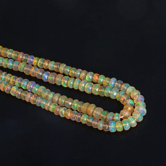 4-5.5mm Natural Ethiopian Fire Opal Rondelle Gemstone Beads