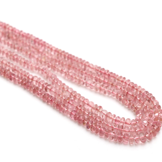 Natural Tourmaline Smooth Rondelle Beads, 3 mm to 5 mm, Tourmaline , Price Per Strand