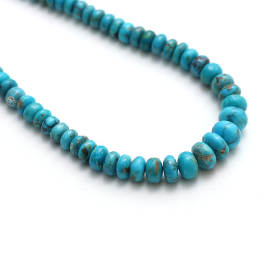 Natural Turquoise Smooth Rondelle Beads, 6 mm to 10 mm, Turquoise Jewelry Handmade , 18 Inches Full Strand, Price Per Strand