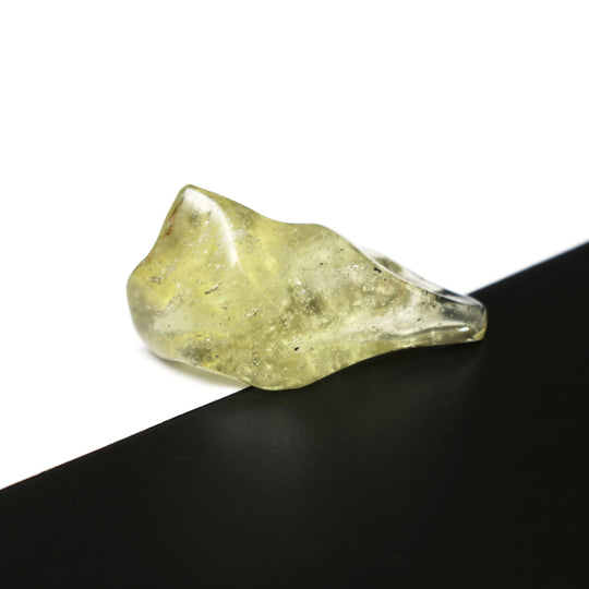 Natural Libyan Desert Glass Smooth Organic Shape Loose Gemstone, 16.5x32.5 mm, Libyan Glass Organic Shape Jewelry Making Gemstone, 1 Piece