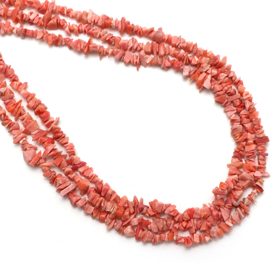 Peach Opal Smooth Chips Beads, 3x4 mm To 4x6 mm, Peach Opal Jewelry Making Beads, 35 Inches Full Strand, Price Per Strand