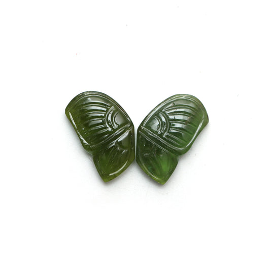 Natural Tourmaline Wings Carving Loose Gemstone, 11x17.5 mm, Tourmaline Jewelry Making Gemstone, Pair ( 2 Pieces )