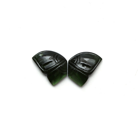 Natural Tourmaline Wings Carving Loose Gemstone, 12x16 mm, Tourmaline Jewelry Making Gemstone, Pair ( 2 Pieces )