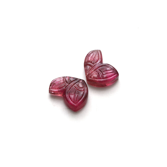 Natural Tourmaline Wings Carving Loose Gemstone, 11x15 mm, Tourmaline Jewelry Making Gemstone, Pair ( 2 Pieces )