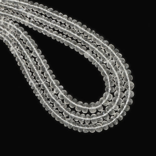 Hyalite Opal Faceted Rondelle Beads, 4 mm To 7 mm, Hyalite Opal Jewelry Making Beads,18 Inches Full Strand, Price Per Strand