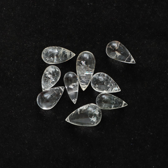 Hyalite Opal Smooth Drop Loose Gemstone, 9x15 mm To 12x20 mm, Hyalite Opal Jewelry Making Gemstone, Set of ( 9 Pieces )