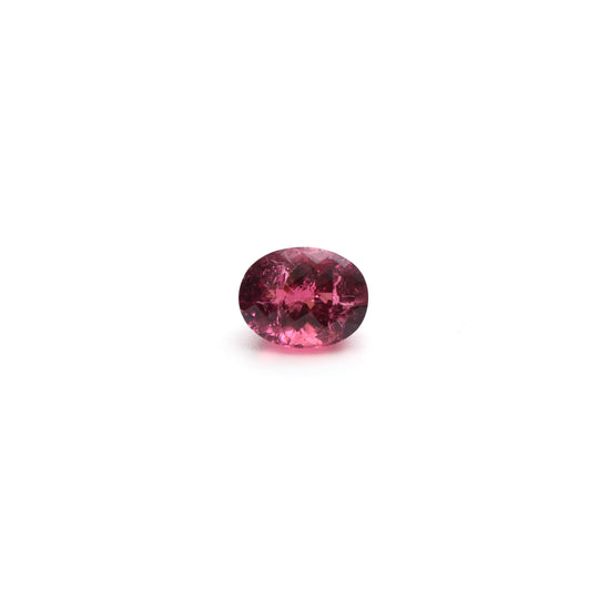 Natural Rubellite Faceted Oval Loose Gemstone, 7x9 mm, Rubellite , 1 Piece