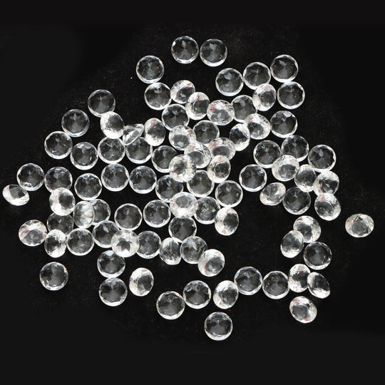 Hyalite Opal Faceted Round Loose Gemstone, 8 mm, Hyalite Opal Jewelry Making Gemstone, Set of ( 100 Pieces )