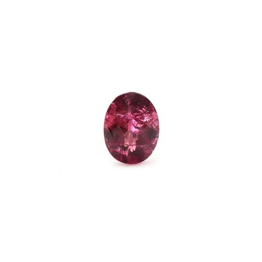 Natural Rubellite Faceted Oval Loose Gemstone, 7x9 mm, Rubellite , 1 Piece
