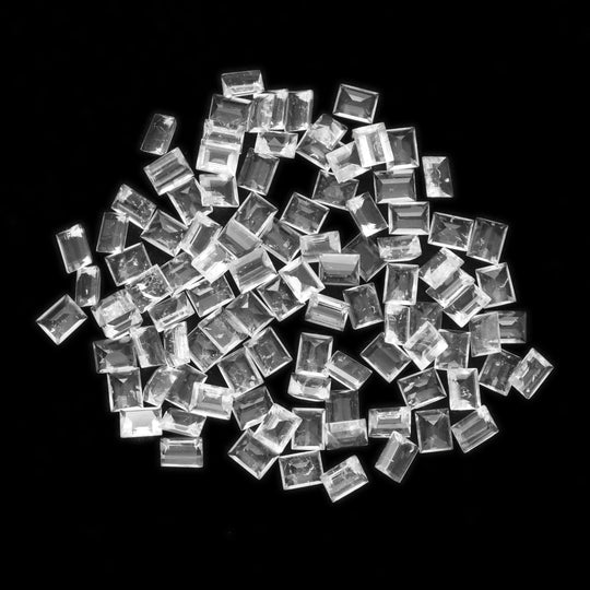 Hyalite Opal Faceted Rectangle Loose Gemstone, 8x10 mm, Hyalite Opal Jewelry Making Gemstone, Set of ( 100 Pieces )