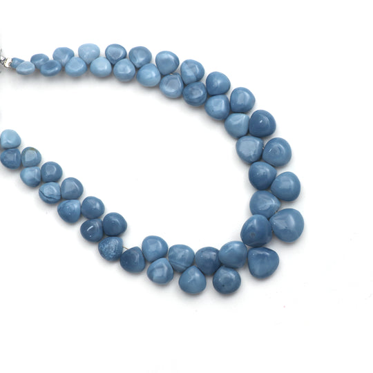 Blue opal smooth heart beads, 4x4 mm to 8x8 mm, Opal jewelry making beads, Heart shape opal beads, 8 Inches Strand, Price Per Strand