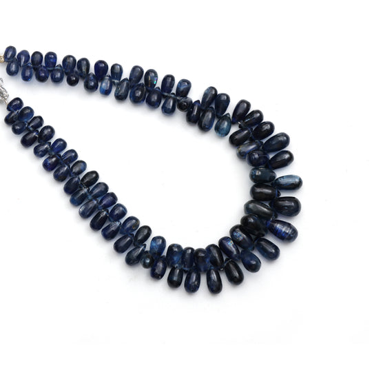 Natural Kyanite Smooth Drop Beads, 3x5 mm to 5.5x10 mm, 8 Inches Full Strand, Kyanite Jewelry Making Beads, Price Per Strand