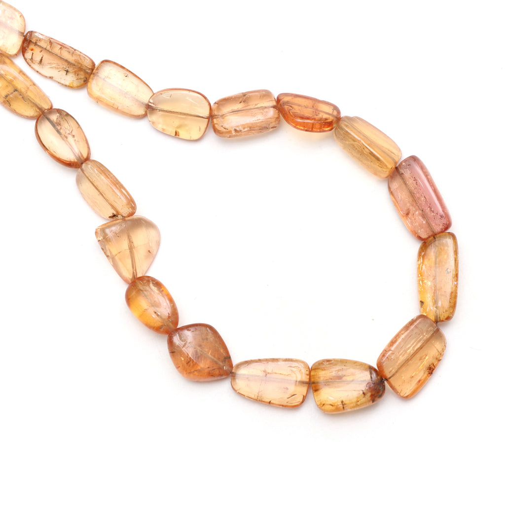 Imperial Topaz Smooth Tumble Beads , 6.5x9 mm To 8x17 mm , Imperial Topaz , Gem Quality, 18 Inch Full Strand, Price Per Strand - National Facets, Gemstone Manufacturer, Natural Gemstones, Gemstone Beads