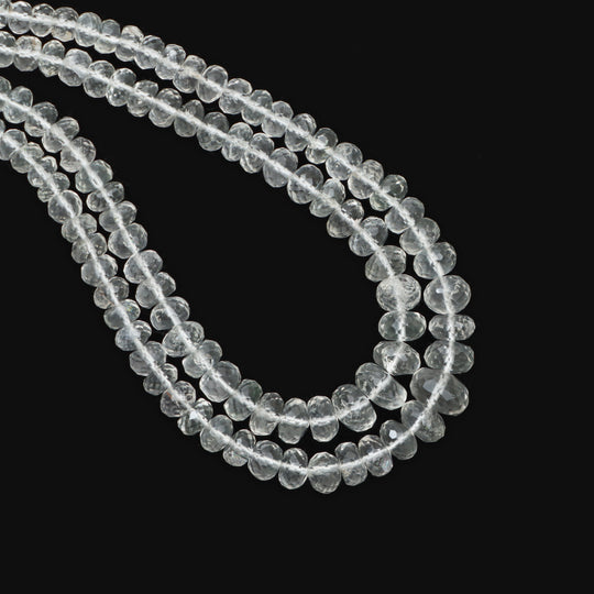 Hyalite Opal Faceted Rondelle Beads, 4 mm To 8 mm, Hyalite Opal Jewelry Making Beads, 18 Inches Full Strand, Price Per Strand