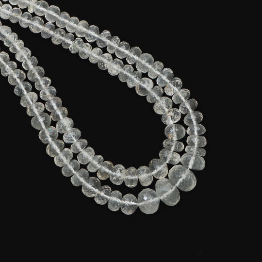 Hyalite Opal Faceted Rondelle Beads, 4.5 mm To 8 mm, Hyalite Opal Jewelry Making Beads, 18 Inches Full Strand, Price Per Strand