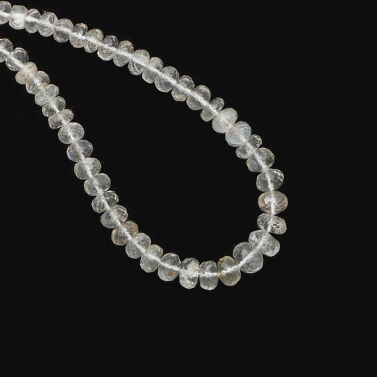 Hyalite Opal Faceted Rondelle Beads, 4 mm To 8 mm, Hyalite Opal Jewelry Making Beads, 18 Inches Full Strand, Price Per Strand