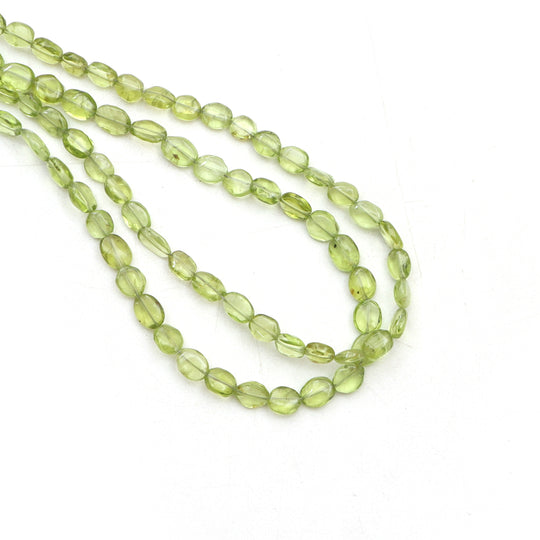 Peridot Smooth Oval Beads, 5x6 mm To 5x7 mm, Green Peridot Jewelry Making Beads, 18 Inches Full Strand, Price Per Strand