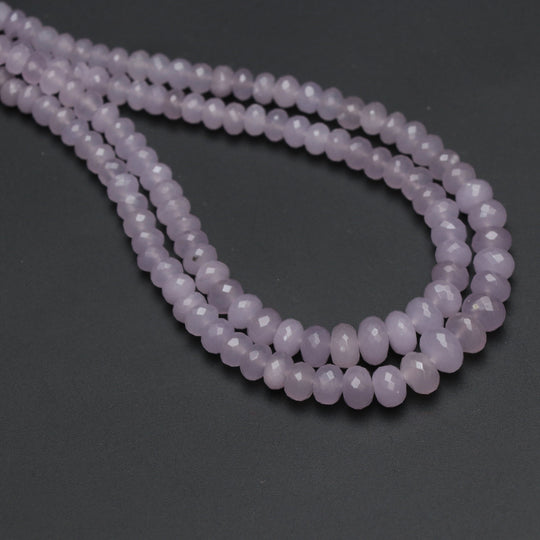 Natural Yttrium Fluorite Faceted Rondelle Beads | Unique Purple Fluorite | 4 mm to 8.5 mm | 18 Inch | Price Per Strand
