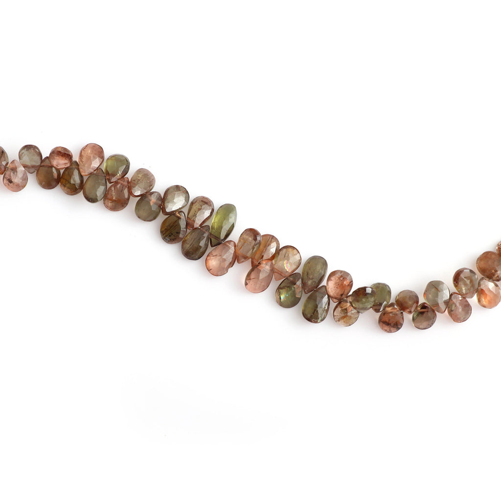 Andalusite Faceted Pears Beads- 5x6 mm to 8x9 mm - Andalusite Pear - Gem Quality , 20 Cm Full Strand, Price Per Strand - National Facets, Gemstone Manufacturer, Natural Gemstones, Gemstone Beads