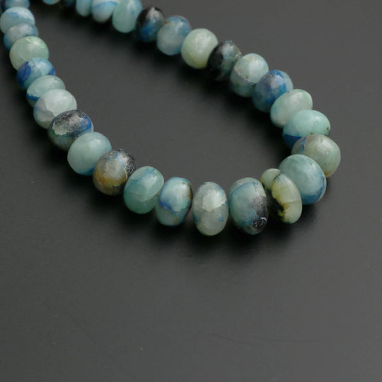 Azurite Feldspar Smooth Roundel Beads, Azurite Beads - 5mm to 10mm - Azurite Jewelry Making Beads, 6.5 Inch, Price Per Strand