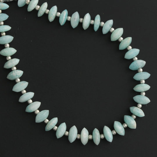 Amazonite German Cut Beads, 8 mm to 8.5 mm, Amazonite Jewelry Making Gemstone, 8 Inch, Price Per Strand