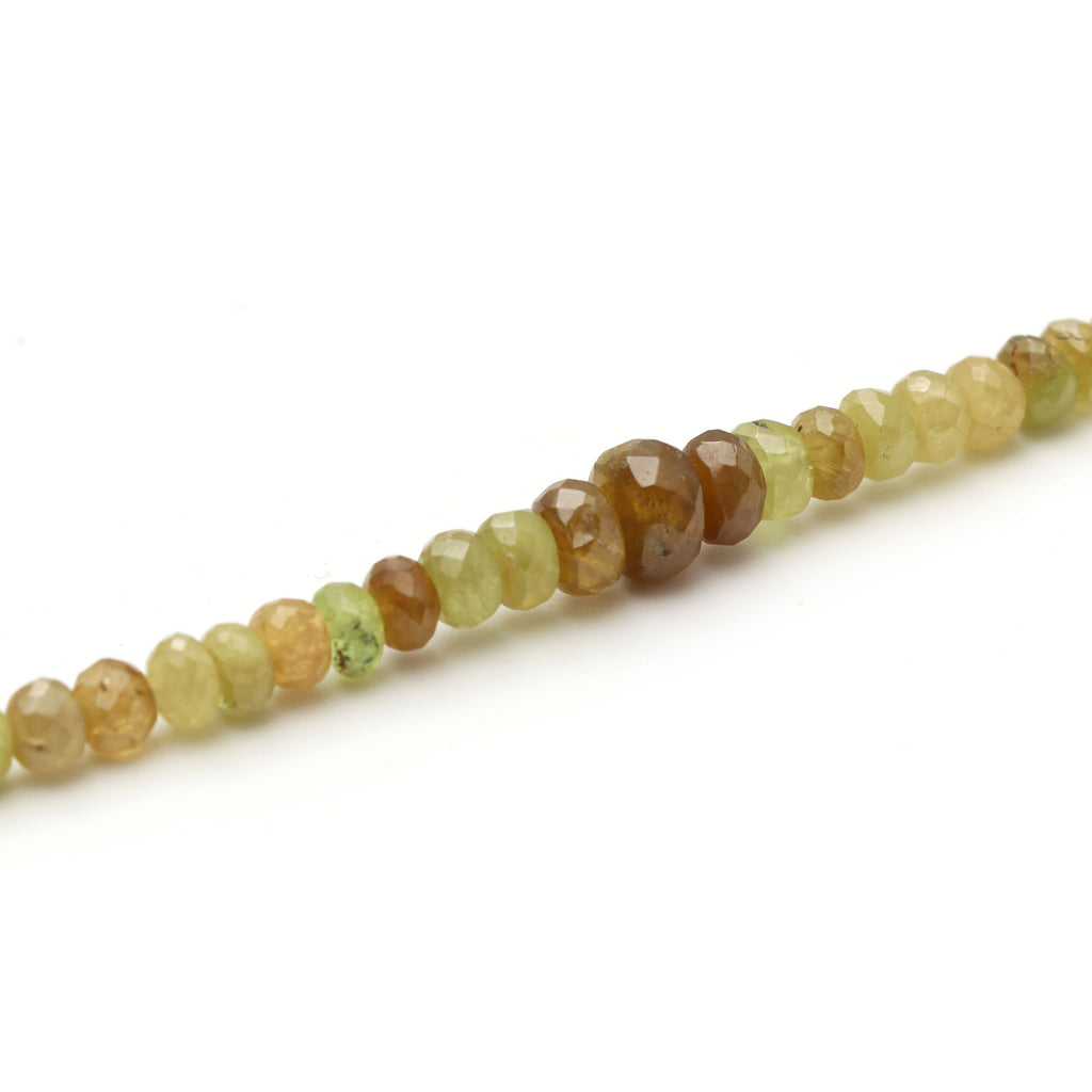 Sphene Faceted Roundel Beads, 2.5 mm to 7 mm, Sphene Roundel Beads, - Gem Quality , 12 Inch/ 30 Cm Full Strand, Price Per Strand - National Facets, Gemstone Manufacturer, Natural Gemstones, Gemstone Beads