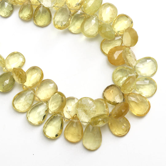 5.5x7 mm to 7x10 mm Yellow Aquamarine Faceted Pear Shape Beads