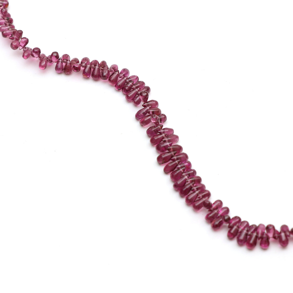 Natural Garnet Smooth Drop Beads | 4x2.5 mm to 7.5x4.5 mm | 9 Inch/ 18 Inch | Garnet Smooth Beads | Price Per Strand - National Facets, Gemstone Manufacturer, Natural Gemstones, Gemstone Beads