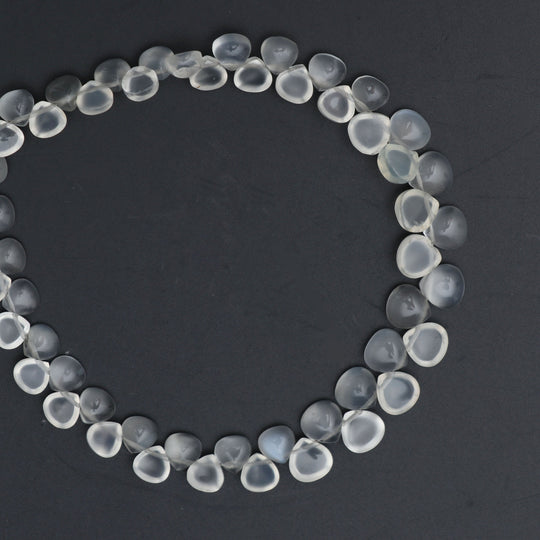 White Moonstone Heart Smooth Beads, 5x5 mm to 6x6 mm, Moonstone Jewelry Making Beads, 8 Inch/ 20 Cm Full Strand, Price Per Strand