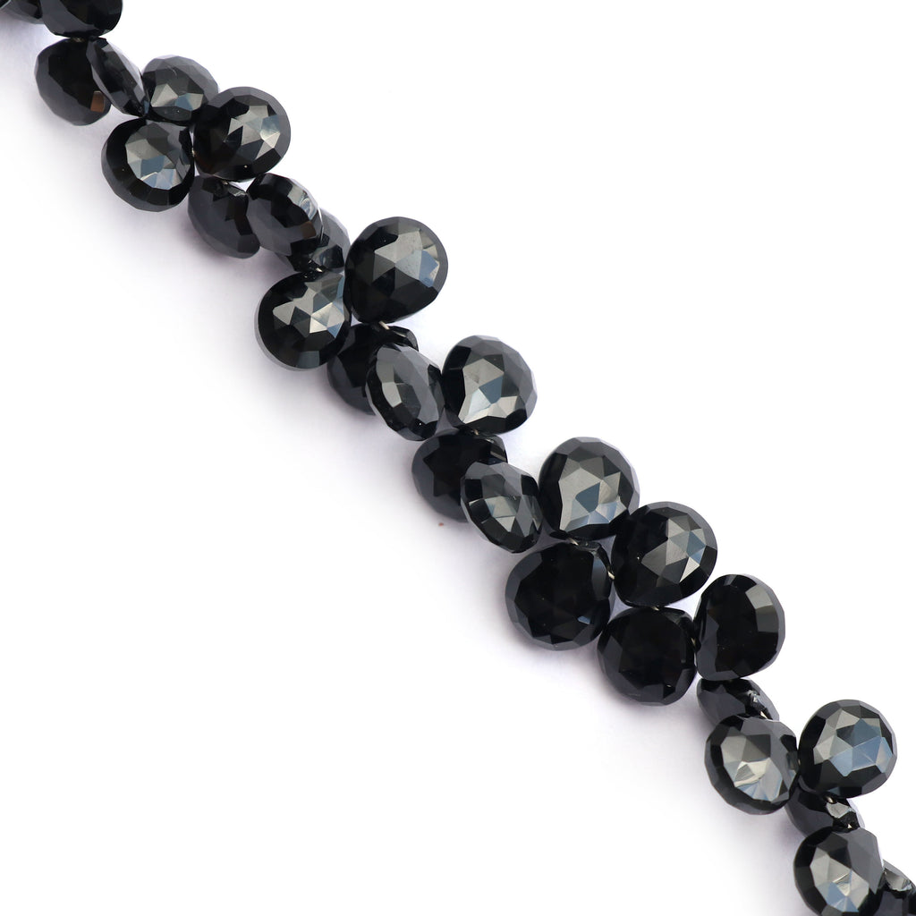 Natural Black Spinel Heart Faceted Beads, 8x7 mm to 11x9 mm ,Faceted Heart, Gemstone, Black Beads, Gemstone Beads, 8inch ,Price per Strand - National Facets, Gemstone Manufacturer, Natural Gemstones, Gemstone Beads