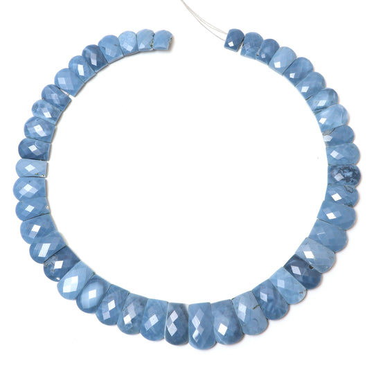 Natural Blue Opal Faceted Slice Layout Beads, 8.5x11 mm to 22x13 mm, Opal Jewelry Making Beads, 17 Inch Full Strand, Price Per Strand