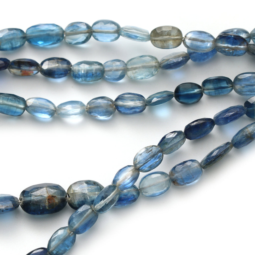 Unique Kyanite Faceted Oval Beads, 3.5x4.5 mm to 8x11 mm, Kyanite Oval Beads- Gem Quality , 86 Inch Full Strand, Price Per Strand - National Facets, Gemstone Manufacturer, Natural Gemstones, Gemstone Beads