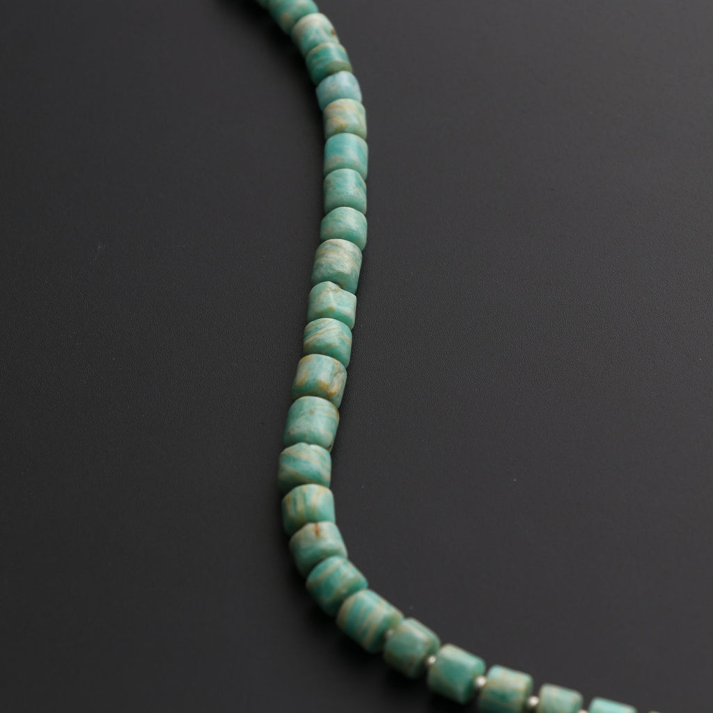 Amazonite Smooth Drum Beads - 6 mm to 7 mm- Amazonite Beads - Gem Quality , 8 Inch/ 20 Cm Full Strand, Price Per Strand - National Facets, Gemstone Manufacturer, Natural Gemstones, Gemstone Beads