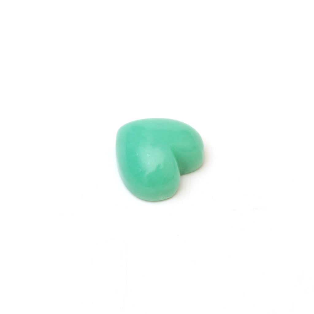 Green Opal Smooth Heart Shape Carving Loose Gemstone- 20x20 mm -Green Opal Heart, Green Opal Cabochon Gemstone, 1 Piece/ Pair (2 Pieces) - National Facets, Gemstone Manufacturer, Natural Gemstones, Gemstone Beads