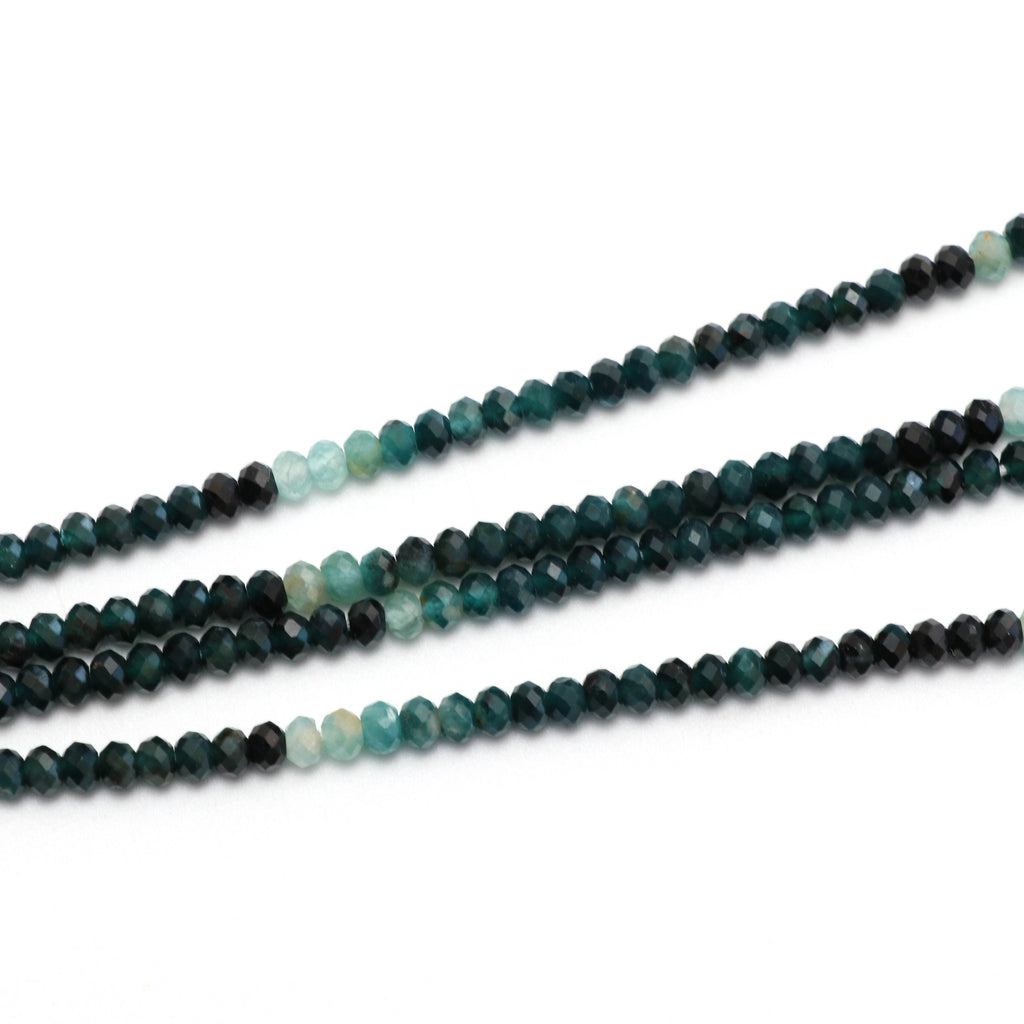 Grandidierite Faceted Roundel Beads, Grandidierite Shaded Beads, 4 mm, Gem Quality, 8 Inch6 Inch Full Strand, Price Per Strand - National Facets, Gemstone Manufacturer, Natural Gemstones, Gemstone Beads