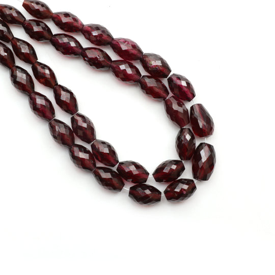 Natural Garnet Faceted Barrel Beads , 7x11.5 mm to 8x12 mm, Garnet Barrel Beads , Garnet Jewelry , 19 cm Full Strand , Price Per Strand