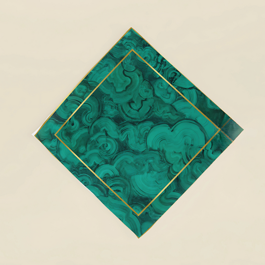 Malachite Muse - 100% Organic Silk Scarf