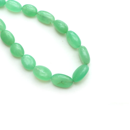 Chrysoprase Smooth Tumble Beads, 6.5x9 to 12x16.5 mm, Jewelry Making Beads, Plain Chrysoprase Tumble, 18 Inch Strand, Price Per Strand